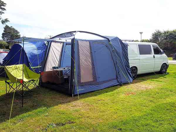 Electric grass touring caravan pitch