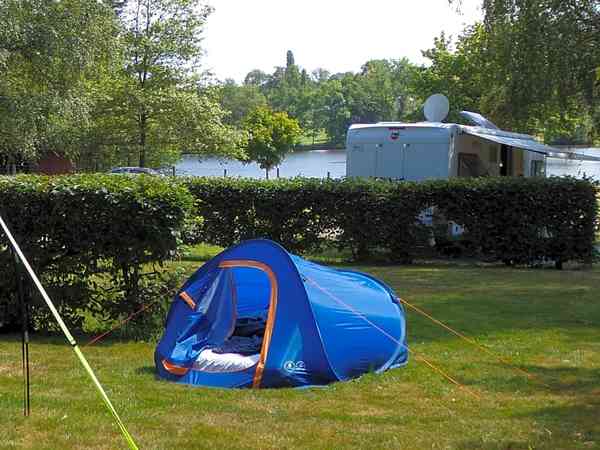 Electric optional grass tent pitch (no cars, two man)