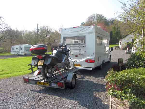 Electric optional grass tent or trailer tent pitch
