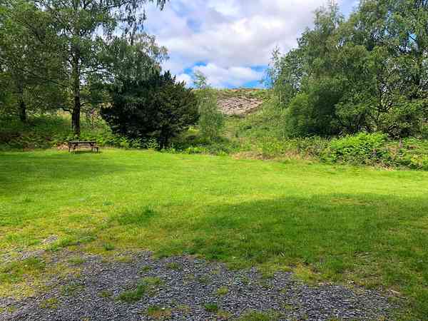 Non-electric grass tent pitch