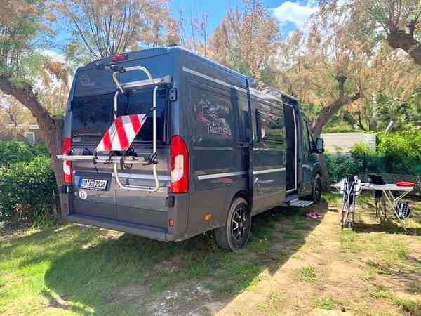 Electric grass and gravel motorhome pitch
