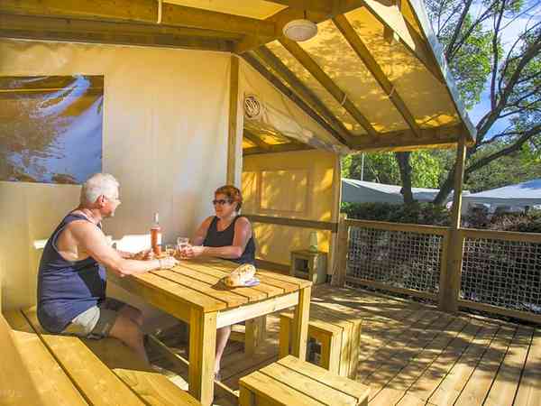 Tente safari Ecolodge 2 chambres (terrasse semi-couverte)