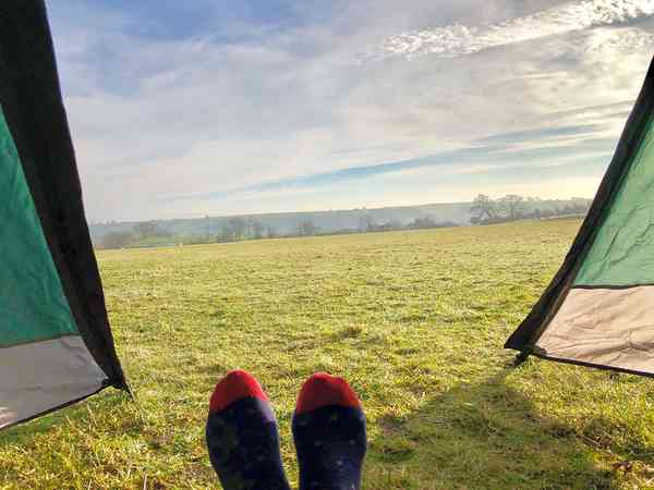 Non-electric grass tent pitch (2 adults and 2 children, family)