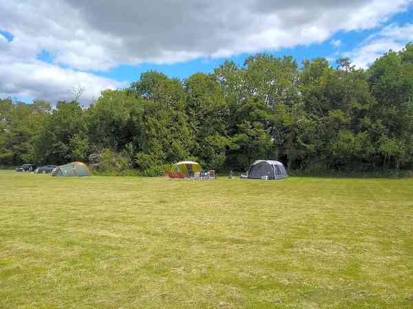 Non-electric grass tent pitch