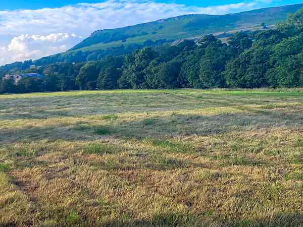 Non-electric grass tent pitch