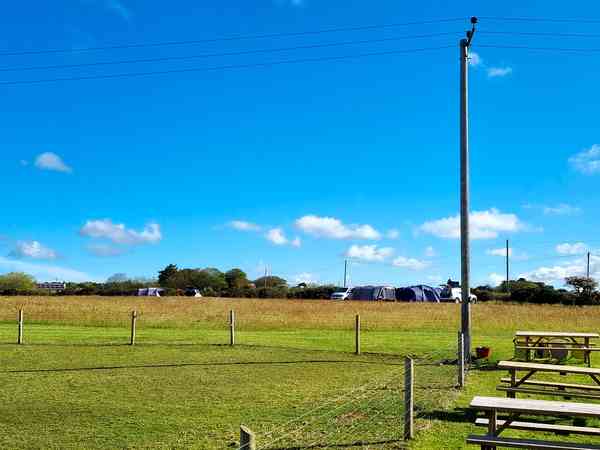Non-electric grass and earth tent or trailer tent pitch (no cars, two person)