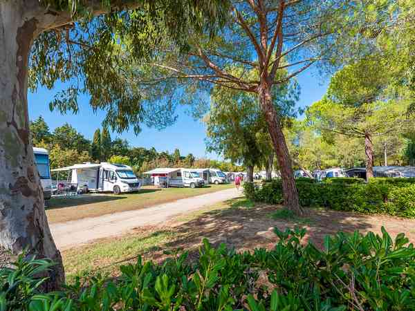 Powered concrete and grass motorhome site