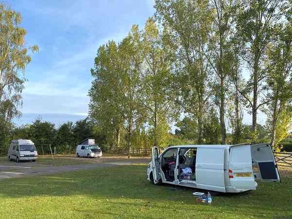 Power optional concrete and grass caravan site