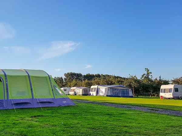 Power optional grass tent or trailer tent site