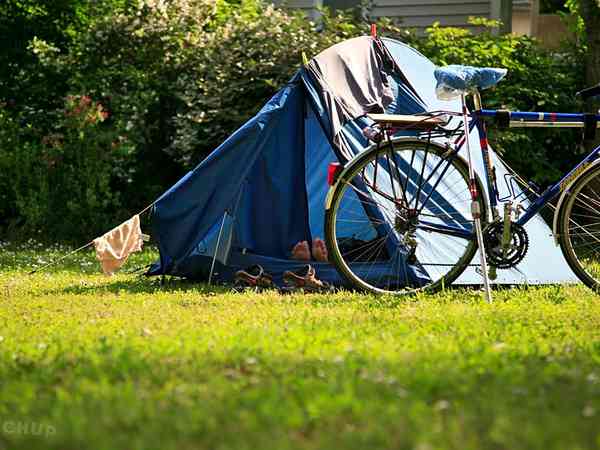 Primitive grass tent site (solo, no cars)