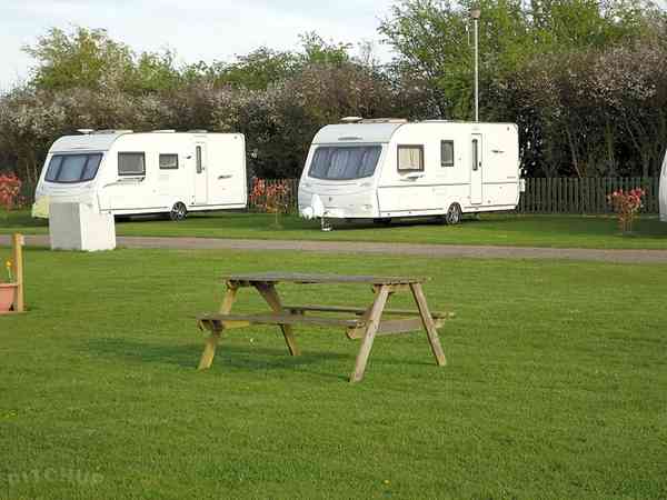 Electric grass touring caravan pitch