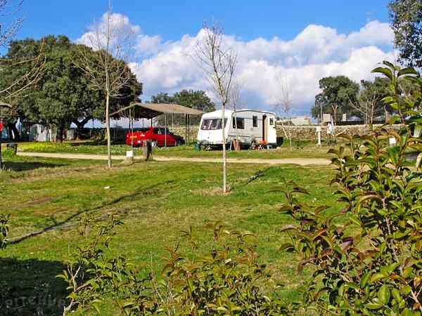 Electric hardstanding and grass motorhome pitch