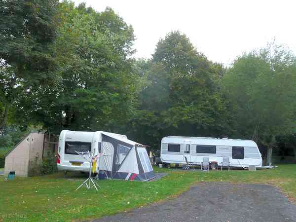 Electric optional hardstanding and grass motorhome pitch