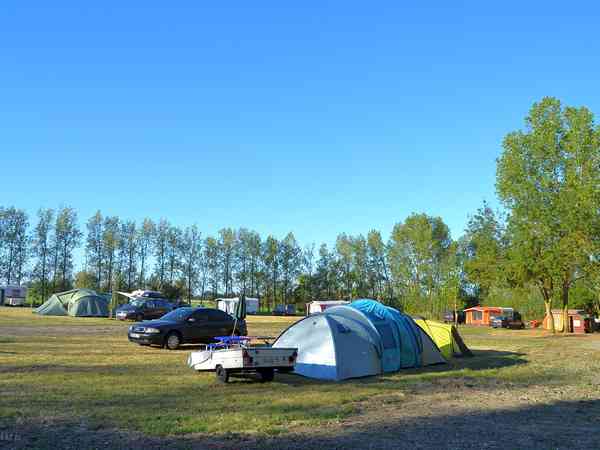 Electric optional hardstanding and grass pitch (solo)