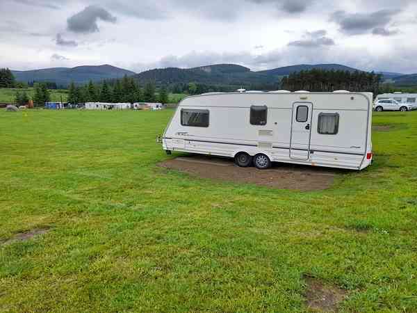 Powered grass and earth caravan site