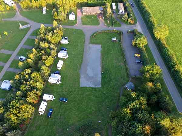 A bird's-eye view of the site, with Stratton Lane on the right A bird's-eye view of the site, with Stratton Lane on the right