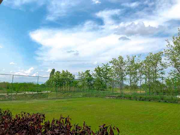 Electric optional grass motorhome pitch