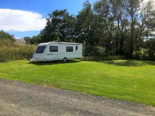 Panoramic electric optional grass tent or campervan pitch (sloping)