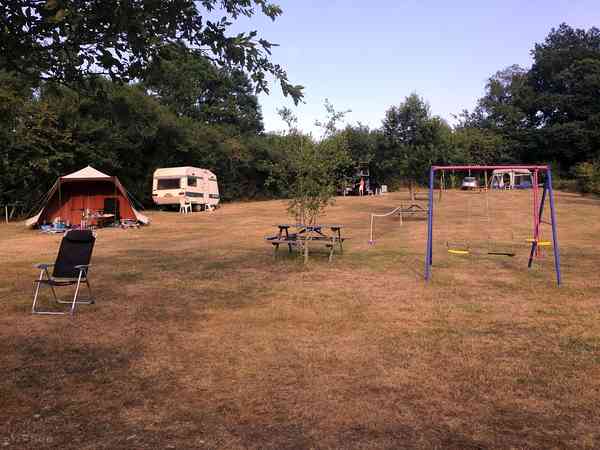 Power optional grass tent or trailer tent site