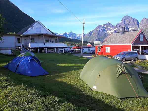 Non-electric grass tent pitch (four person)