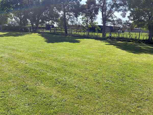 Powered grass caravan site