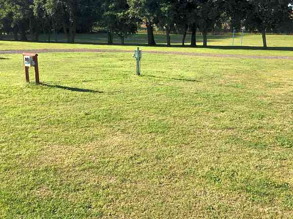 Grasbewachsener Stellplatz mit optionalem Stromanschluss