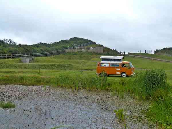 Non-electric grass tent pitch