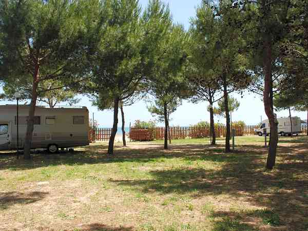 Emplacement pour camping-car sur sol dur avec branchements d'eau, d'égout et d'électricité