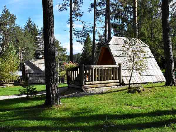 Wooden tent with a terrace. Wooden tent with a terrace.