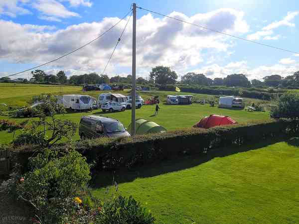 Electric grass touring caravan pitch