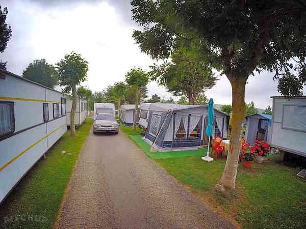 Electric optional grass motorhome pitch