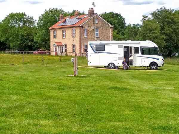 Electric grass motorhome pitch