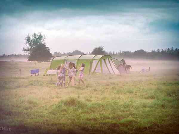 Non-electric grass and earth tent or campervan pitch