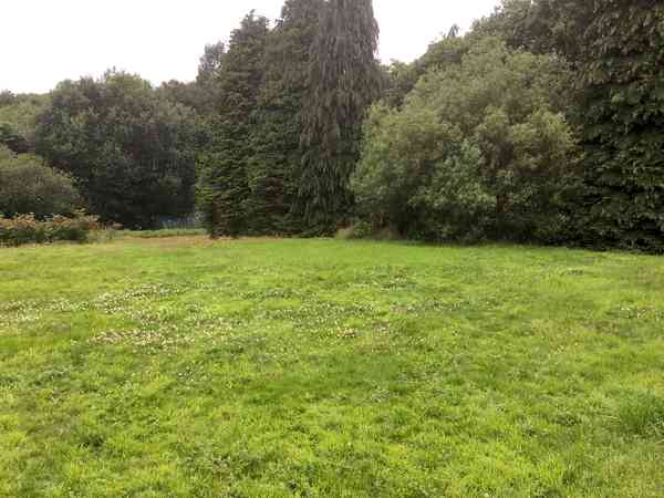 Non-electric grass tent pitch