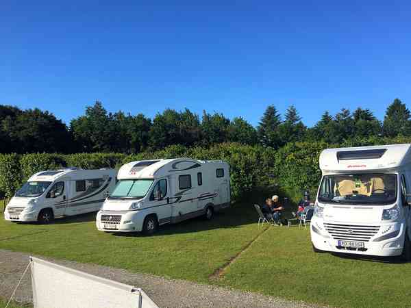 Electric optional hardstanding and grass motorhome pitch