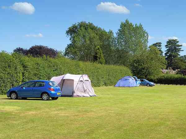 Non-electric grass tent pitch