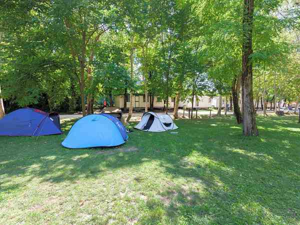 Green Area electric grass and gravel tent pitch (no cars)