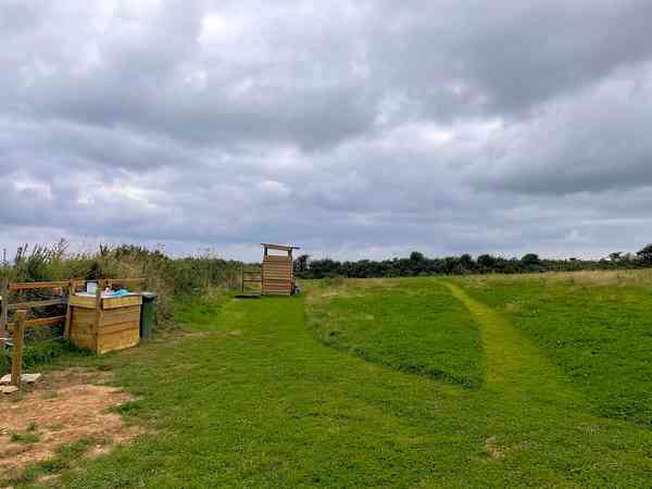 Non-electric grass tent pitch