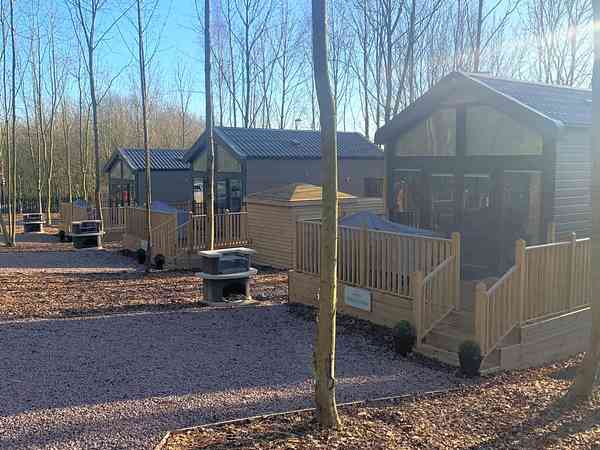 The outside of the premium Lodges The outside of the premium Lodges