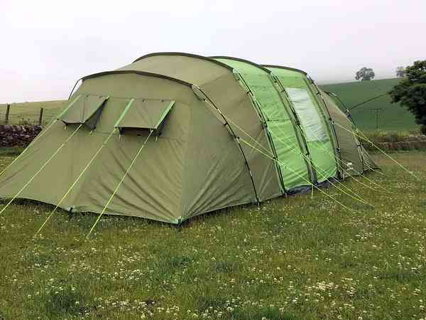 Non-electric grass tent or trailer tent pitch