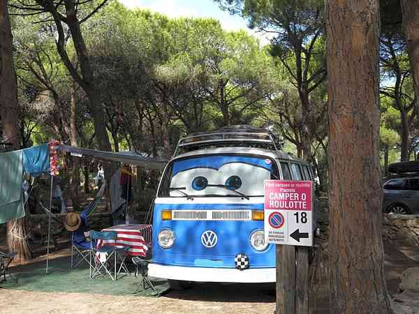 Electric optional hardstanding and grass touring pitch