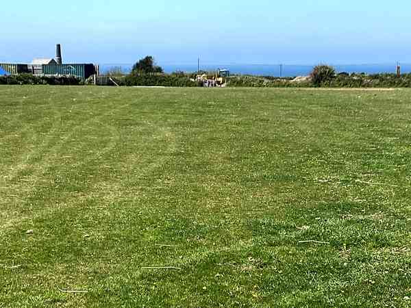 Non-electric grass tent pitch