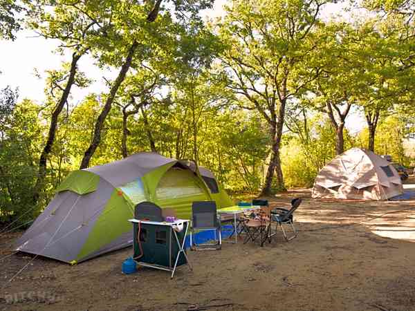 Electric hardstanding and grass tent pitch
