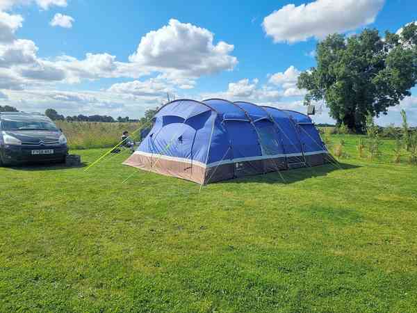 Non-electric grass tent or trailer tent pitch (six person)