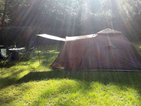 Primitive grass tent site