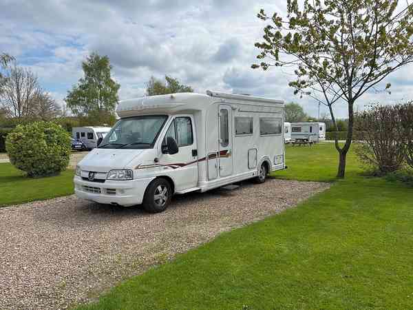 Powered concrete slab caravan site