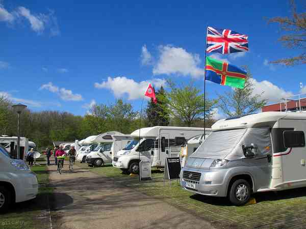 Electric optional grass and gravel motorhome pitch