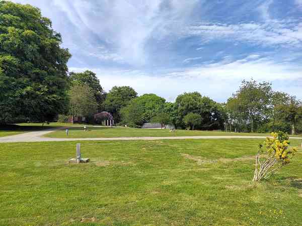 Powered grass caravan site