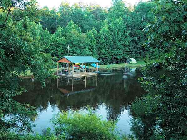 Pond non-electric grass and earth tent pitch (no pets)