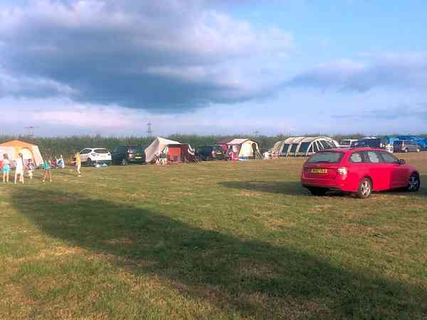 Non-electric grass tent pitch